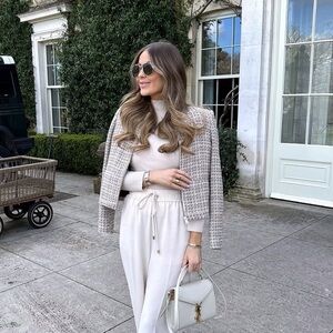 Mango Beige Tweed Jacket with Zip